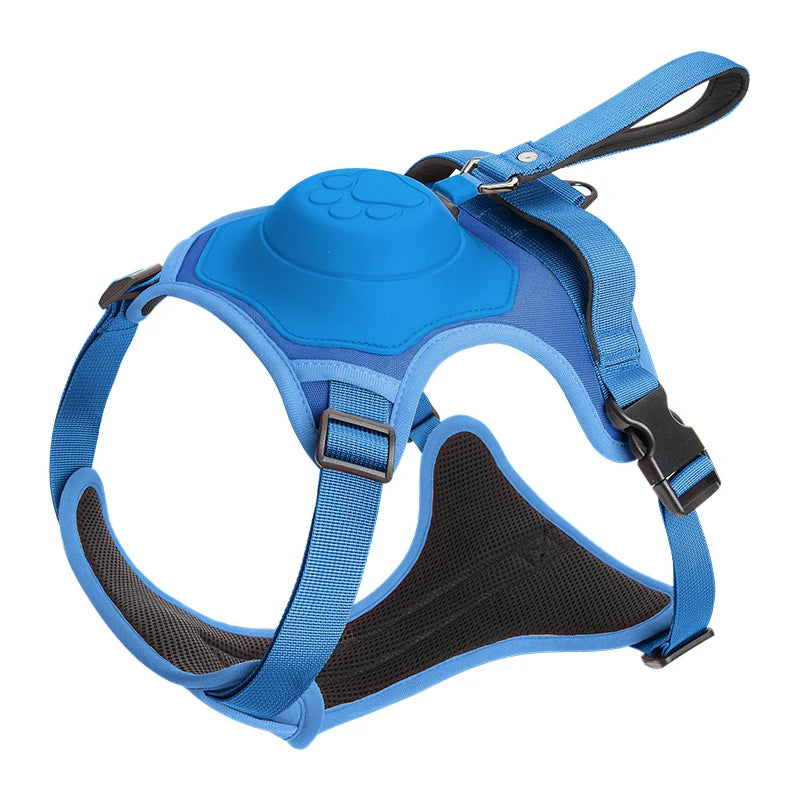 Kinyu 2023 New All in One Auto-Lock No-Pull Control Hybrid Dog Harness with Built-In Retractable Leash Dog Harness and Leash Set