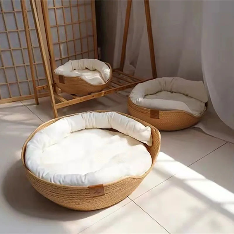Niche en osier pour chien et chat