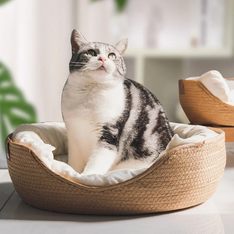 Niche en osier pour chien et chat