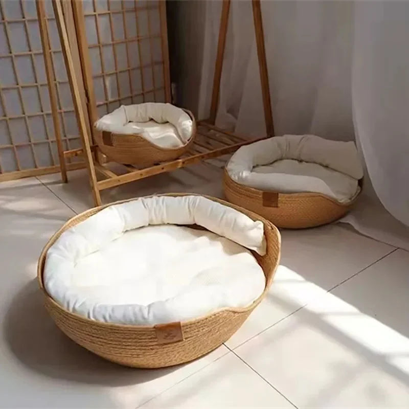 Niche en osier pour chien et chat