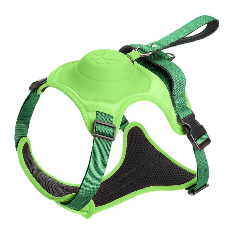 Kinyu 2023 New All in One Auto-Lock No-Pull Control Hybrid Dog Harness with Built-In Retractable Leash Dog Harness and Leash Set